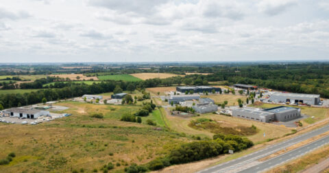 Vue aérienne de la zone de La Bergerie à Louisfert