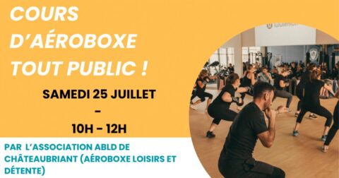 groupe d'hommes et de femmes de dos en noir pratiquant l'aéroboxe dans une salle